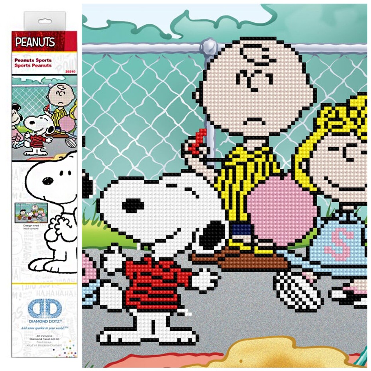 Diamond Dotz Peanuts Sports (Peanuts) Snoopy Diamond Painting Kits for Adults - Diamond Art Kits a Relaxing Creative Craft Kit with Dotz Gems 18x 11
